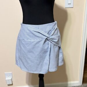 SHEIN Blue and White Striped Mini Skirt